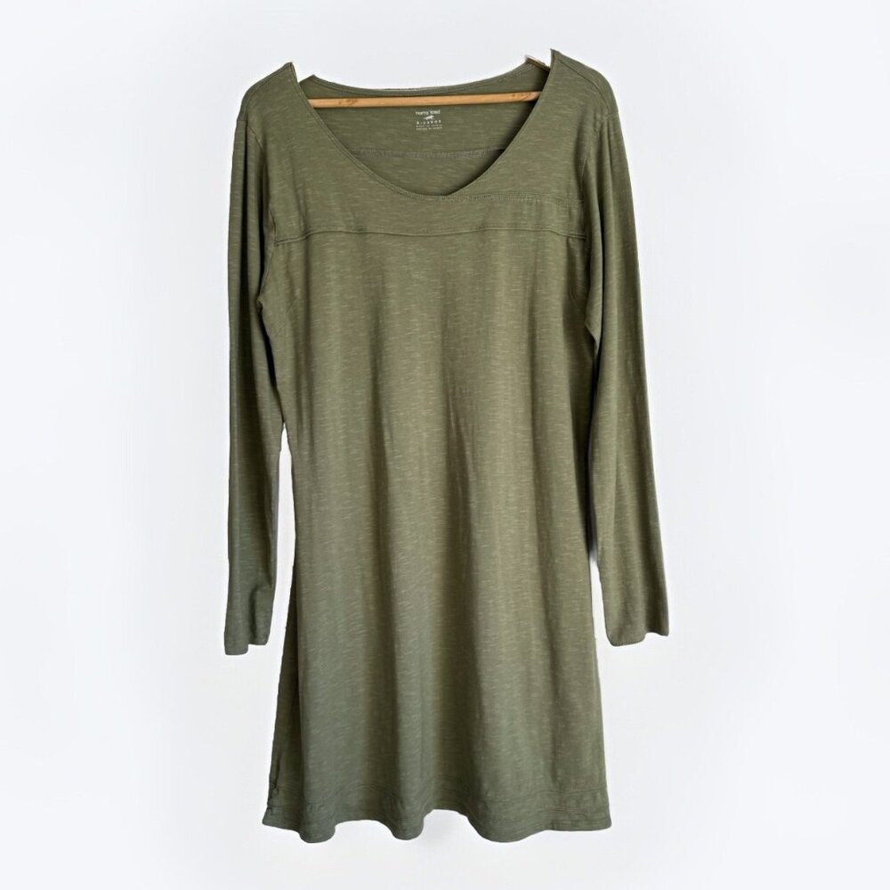 Horny Toad Green Oblong Dress Women’s XL Long Sleeve Organic Cotton Sustainable
